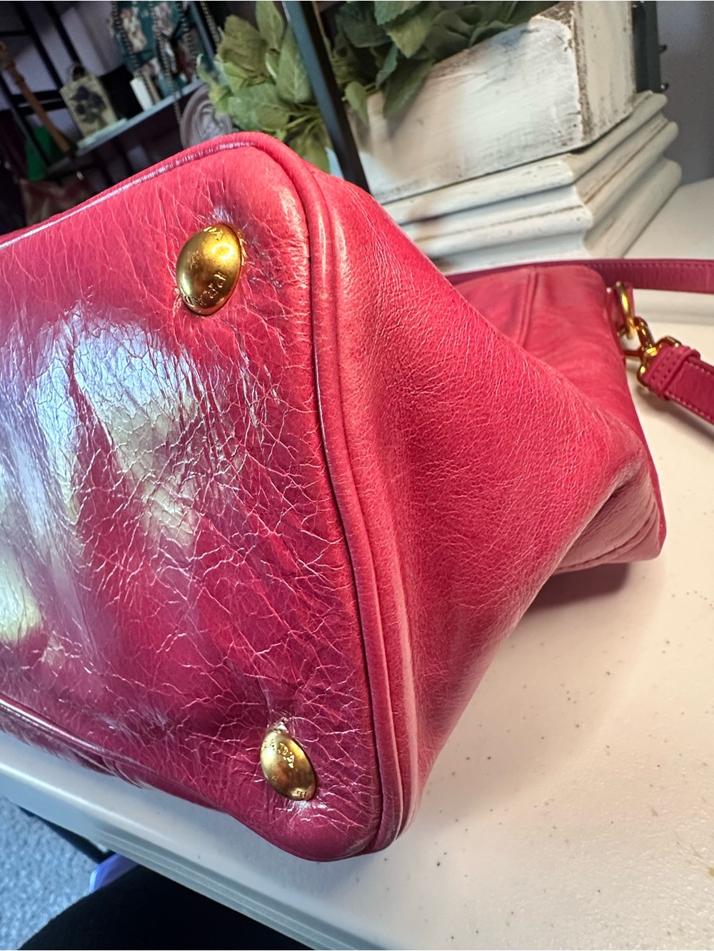Prada Bright Fuchsia Leather Shoulder Tote - Picture 15 of 16
